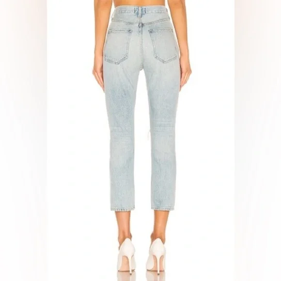 Agolde Riley High Rise Straight Crop Jeans Distressed Size 27 - Picture 2 of 16